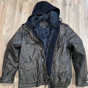 TRUE RELIGION 100% LEATHER JACKET (2 layers)
